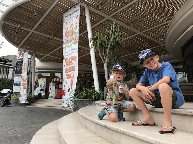 image - seminyak village mall bali with boys