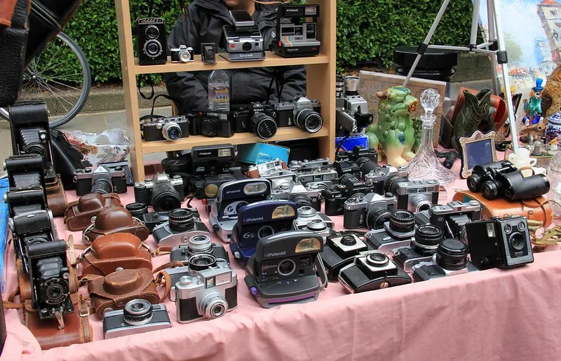 image - vintage cameras at portobello road market london by karen roe 
