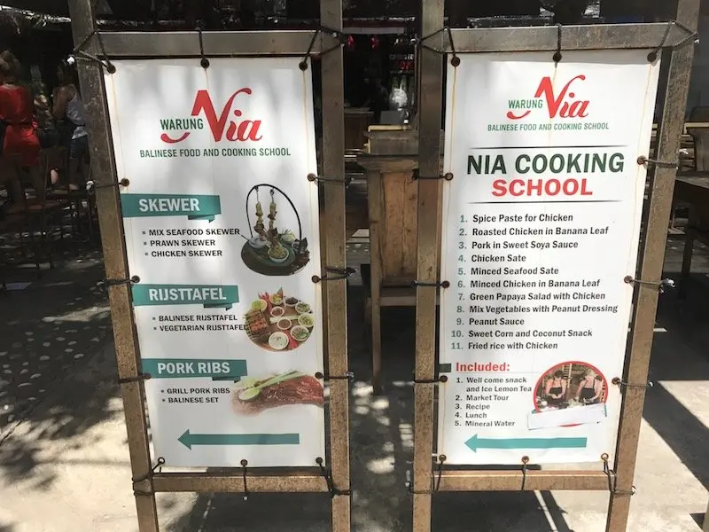 image - warung nia cooking school bali sign