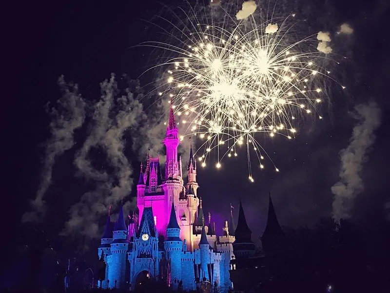 image - disney castle fireworks by steven van 