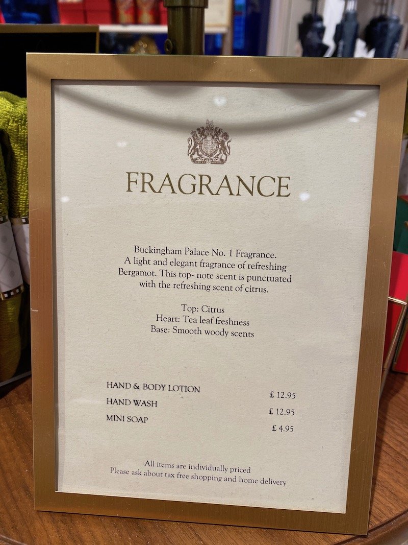 image - buckingham palace fragrance sign