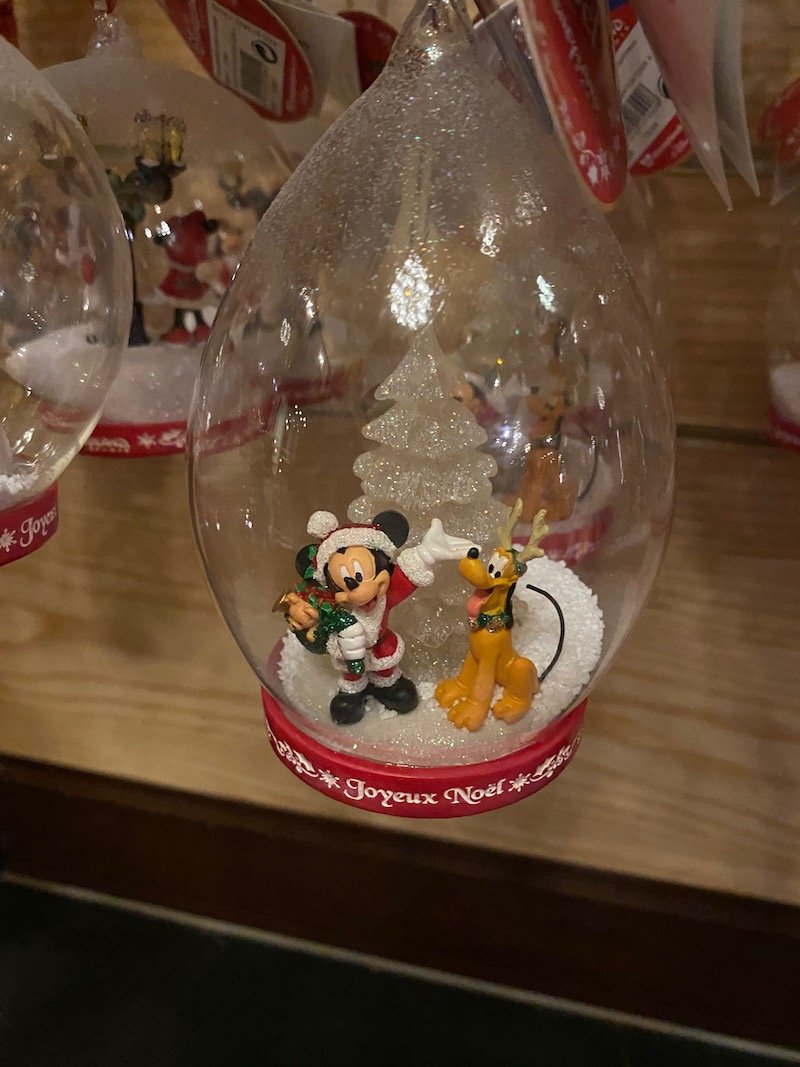 image - disneyland paris christmas ornaments mickey and pluto