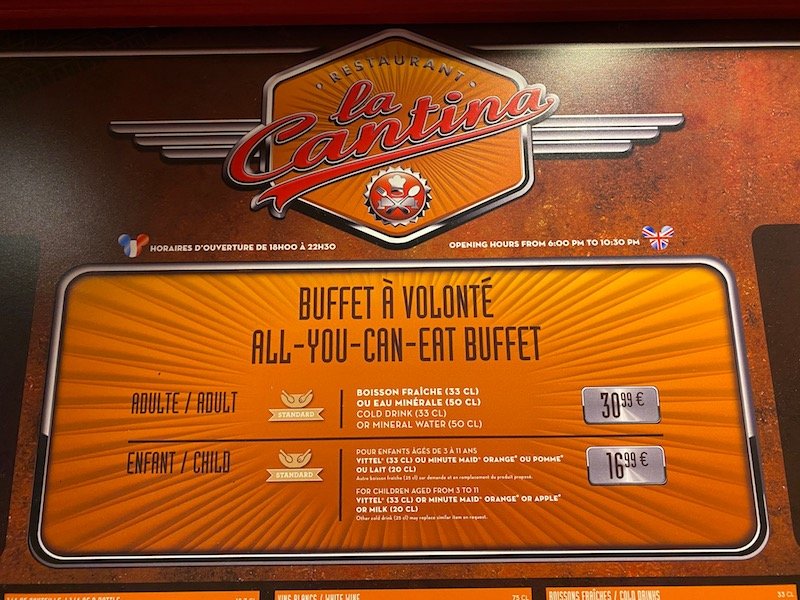 image -la cantina disneyland paris all you can eat buffet sign