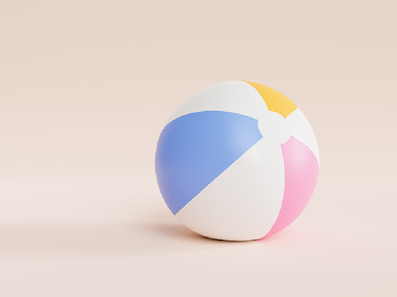 image - inflatable beach ball on the trampoline 