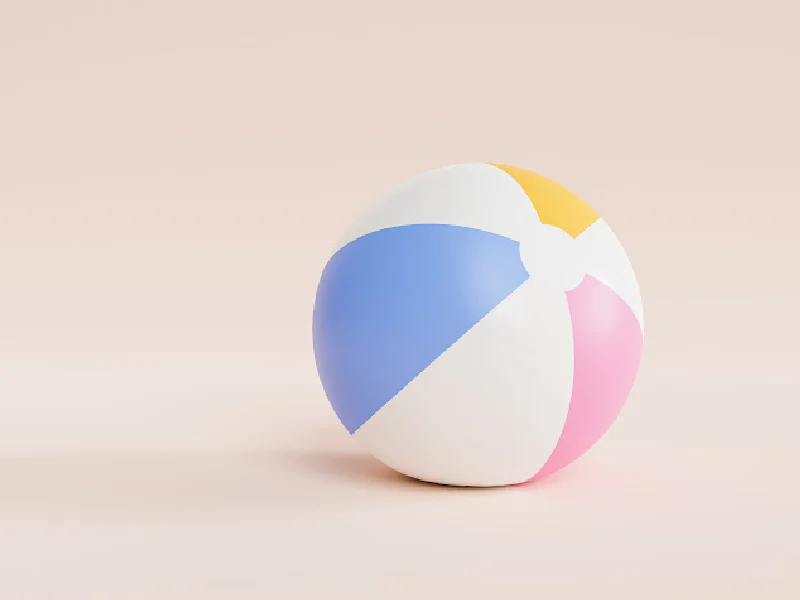 image - inflatable beach ball on the trampoline