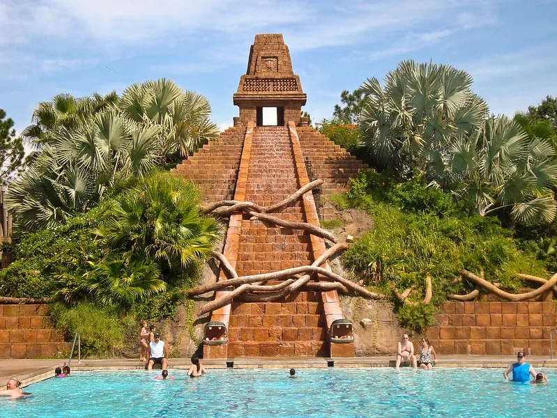 image - mayan temple pool at disney's coronado springs resort by happyskrappy