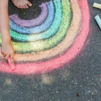 image - chalkboard rainbow drawing