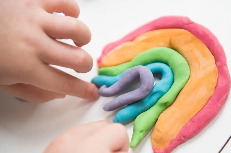 image - trampoline playdough activity