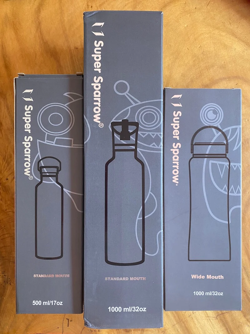 Super Sparrow 1000ML To-Go Stainless Steel Water Bottle, Sea Blue